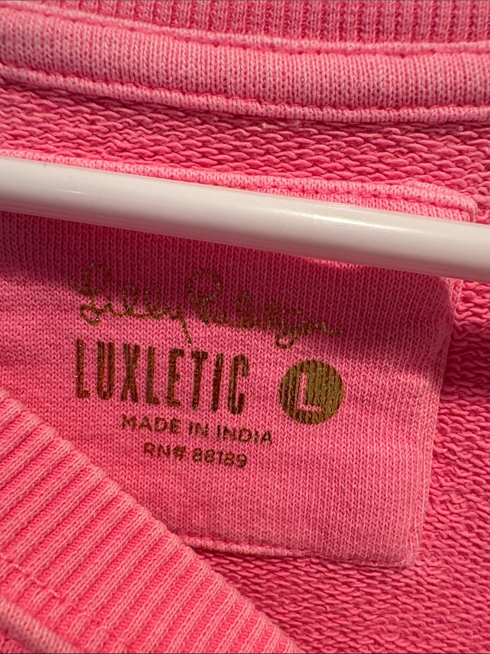 Lilly Pulitzer Washed Pink Crewneck Sweatshirt with Front Pockets/Size Zippers L - Picture 2 of 2